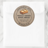 Zuhause gebackener Loaf, weißer Brotkleber Runder Aufkleber (Tasche)