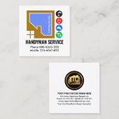 Zuhause Gebäude Frame Handyman Tools Quadratische Visitenkarte (Vorne/Hinten)