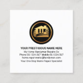 Zuhause Gebäude Frame Handyman Tools Quadratische Visitenkarte (Rückseite)