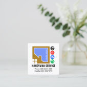 Zuhause Gebäude Frame Handyman Tools Quadratische Visitenkarte (Stehend Vorderseite)