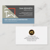 Zuhause Gebäude Hammer-Rahmenbauunternehmer Visitenkarte (Vorne/Hinten)