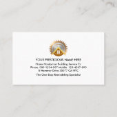 Zuhause Gebäude Handyman Frame Visitenkarte (Rückseite)