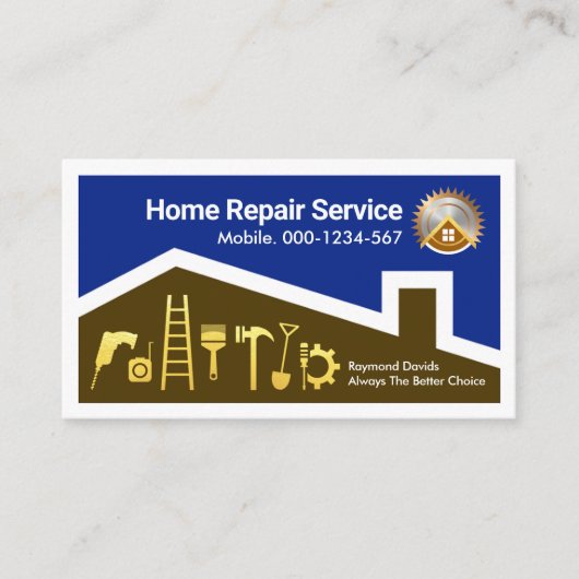 Zuhause Gebäude Handyman Frame Visitenkarte (Vorderseite)