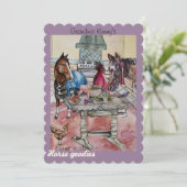 Zuhause-gemachte Pferdekarossen Feiertagskarte (Stehend Vorderseite)