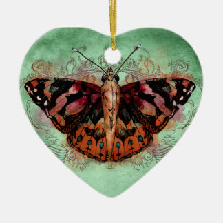 Zuhause - gemalte Dame Keramikornament