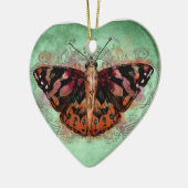 Zuhause - gemalte Dame Keramikornament (Links)