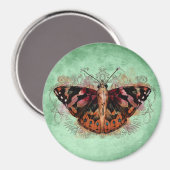 Zuhause - Gemalte Dame Magnet (Vorderseite/Rückseite)