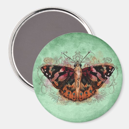 Zuhause - Gemalte Dame Magnet (Vorderseite/Rückseite)