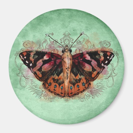 Zuhause - Gemalte Dame Magnet (Vorne)