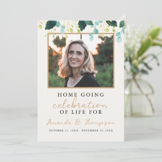 Zuhause Going Celebration of Life Funeral Service Programm (Stehend Vorderseite)