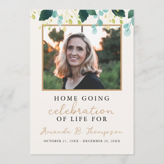 Zuhause Going Celebration of Life Funeral Service Programm (Vorderseite)