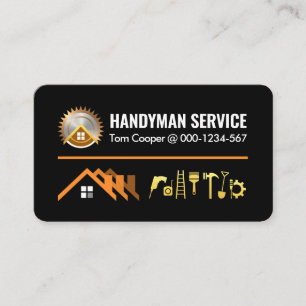 Zuhause Gold Handyman Tools Signage Visitenkarte