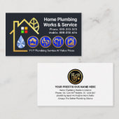 Zuhause Gold Plumbing Icons Visitenkarte (Vorne/Hinten)