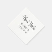 Zuhause GPS koordiniert Breitengrad Latitude New Y Serviette (Ecke)