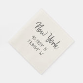 Zuhause GPS koordiniert Breitengrad Latitude New Y Serviette (Ecke)