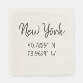 Zuhause GPS koordiniert Breitengrad Latitude New Y Serviette (Vorderseite)