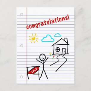 Zuhause Gratulationen Notizbuch-Skizzen Postkarte