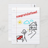 Zuhause Gratulationen Notizbuch-Skizzen Postkarte (Vorne/Hinten)