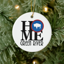 ZUHAUSE Green River Wyoming Keramik Ornament