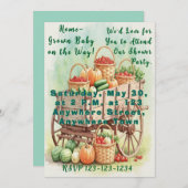 Zuhause-Grown Baby Shower Einladung mit Bauernwage (Vorne/Hinten)