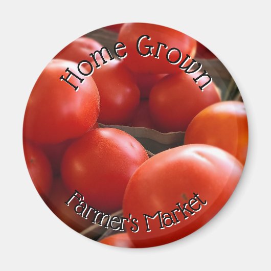 Zuhause Grown Heirloom Tomatenmarkt Magnet (Vorne)