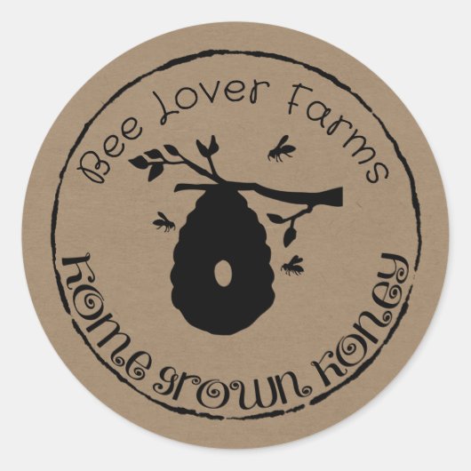 Zuhause Grown Honey Labels Sie personalisieren Runder Aufkleber (Vorderseite)