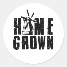 Zuhause Grown Runder Aufkleber