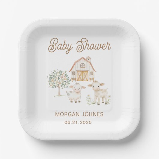 Zuhause Grown Süsse Babydusche Pappteller (Vorderseite)