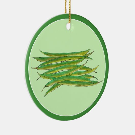 Zuhause Grüne Bohnen Gemüse in Dosen von Keramik Ornament (Rechts)
