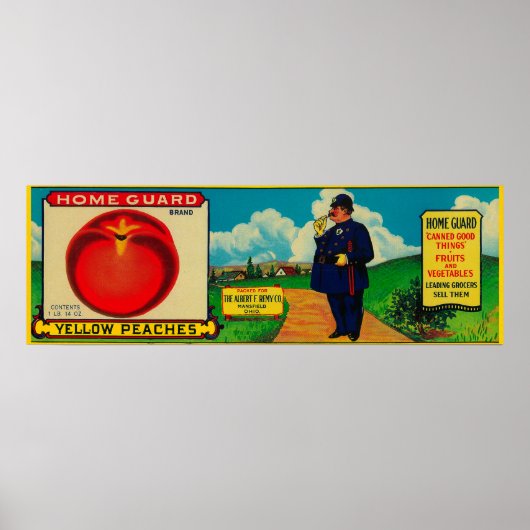 Zuhause Guard Peach LabelMansfield, OH Poster (Vorne)