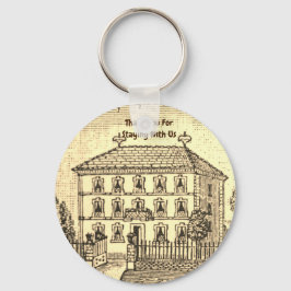 Zuhause Guest Welcome Vintag Sketch House Schlüsselanhänger