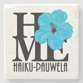 ZUHAUSE Haiku-Pauwela blauer Hibiskus Steinuntersetzer