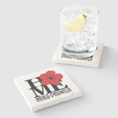 ZUHAUSE Haiku-Pauwela Roter Hibiskus Steinuntersetzer (Seitenansicht)