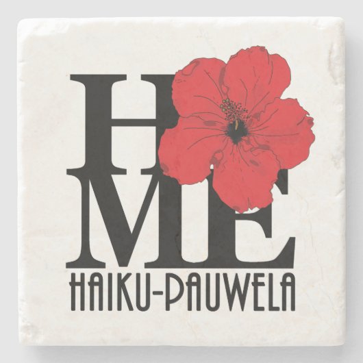 ZUHAUSE Haiku-Pauwela Roter Hibiskus Steinuntersetzer (Vorderseite)