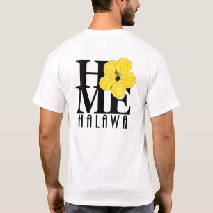ZUHAUSE Halawa Hawaii Gelber Hibiskus (Rückseite) T-Shirt
