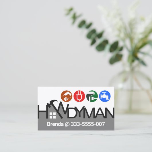 Zuhause Hammer Handyman Signage Visitenkarte (Stehend Vorderseite)