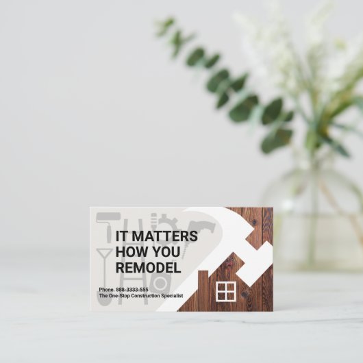 Zuhause Hammer Silhouette Construction Tools Visitenkarte (Stehend Vorderseite)