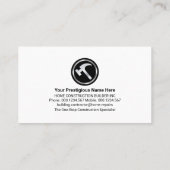 Zuhause Hammer - Vertikale Linien Visitenkarte (Rückseite)