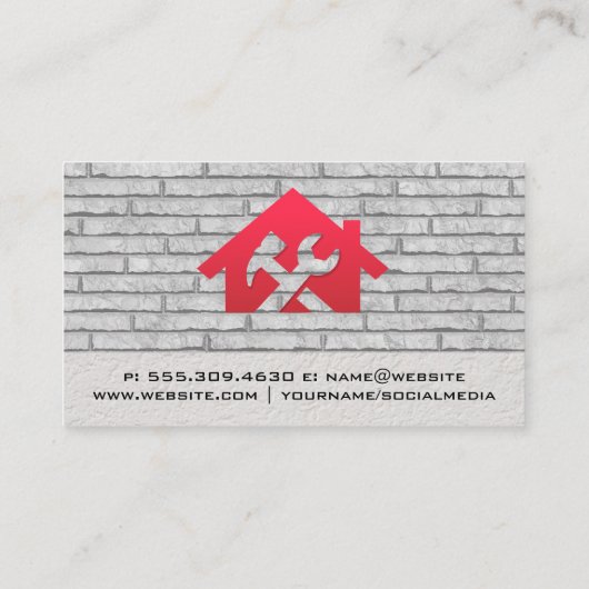 Zuhause Hammer-Wrench-Symbol | Background Visitenkarte (Rückseite)