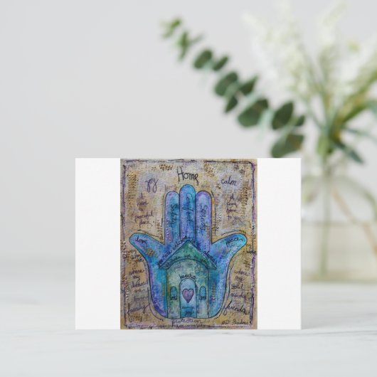 Zuhause Hamsa Postkarte (Stehend Vorderseite)