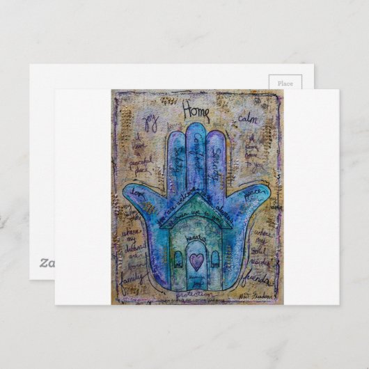 Zuhause Hamsa Postkarte (Vorne/Hinten)