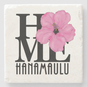 ZUHAUSE Hanamaulu Hawaii Pink Steinuntersetzer