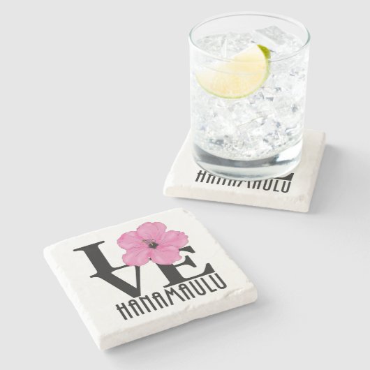 ZUHAUSE Hanamaulu Hawaii Steinuntersetzer (Seitenansicht)