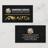 Zuhause Handyman Tools auf schwarzem Marmor Visitenkarte (Vorne/Hinten)