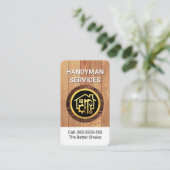 Zuhause Handyman Tools on Wood Visitenkarte (Stehend Vorderseite)