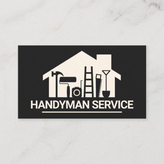 Zuhause Handyman Tools Silhouette Visitenkarte (Vorderseite)