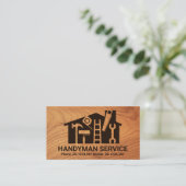 Zuhause Handyman Tools Wood Grain Carpenter Visitenkarte (Stehend Vorderseite)