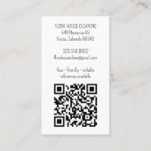 Zuhause Handzeichen für Reinigungsservice QR Visitenkarte (Rückseite)