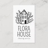 Zuhause Handzeichen für Reinigungsservice QR Visitenkarte (Vorderseite)