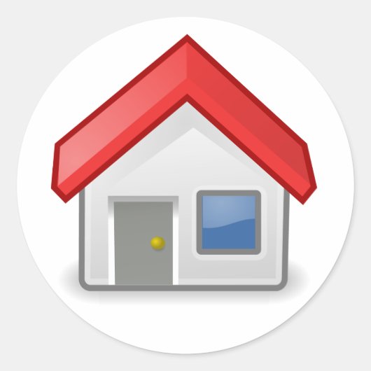 Zuhause / Haus / Tango Runder Aufkleber (Vorderseite)